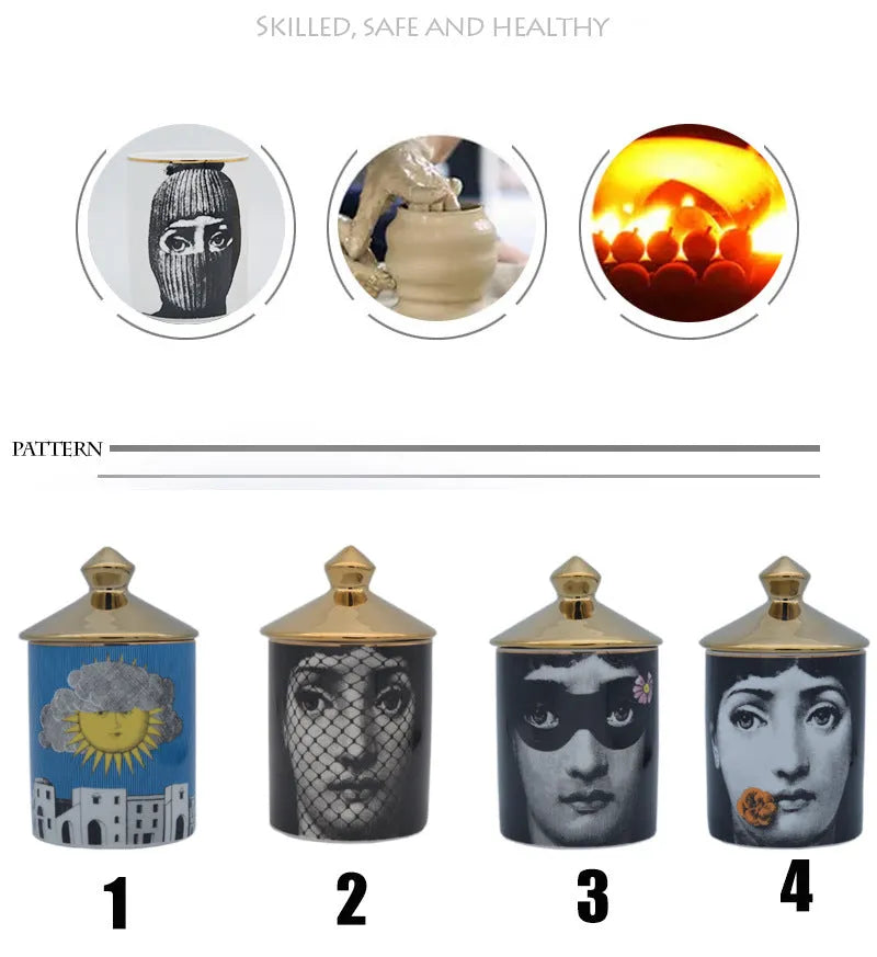 Face Candle Mug Holder Can Cotton Swab Storage - Bellarte Enchanté Face Candle Mug Holder Can Cotton Swab Storage